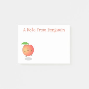 Cute happy peach just peachy cartoon illustration post-it notes