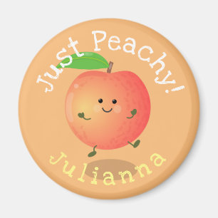 Cute happy peach summer cartoon illustration magnet