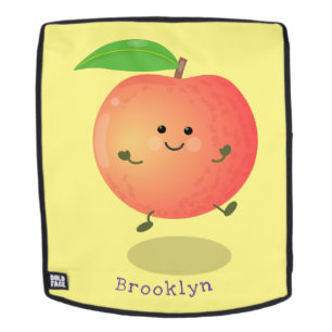 Cute happy peach yellow cartoon backpack