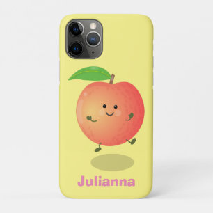 Cute happy peach yellow cartoon iPhone 11 pro case