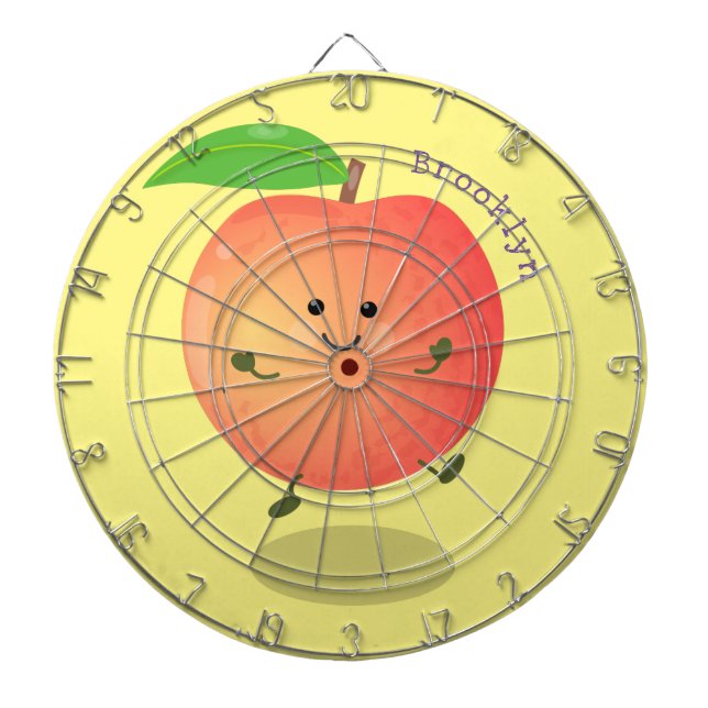 Cute happy peach yellow cartoon dartboard (Front)