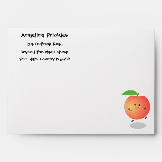 Cute happy peach yellow cartoon envelope (Front)