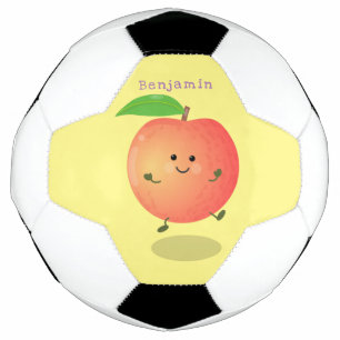 Cute happy peach yellow cartoon football
