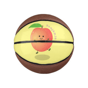 Cute happy peach yellow cartoon mini basketball