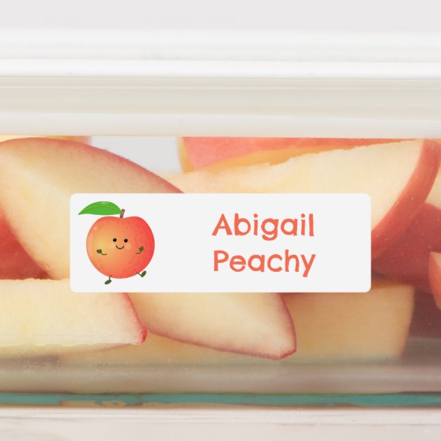 Cute happy peach yellow cartoon personalised (Affixed)