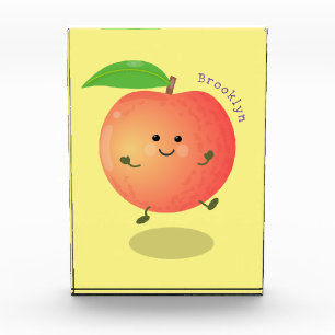 Cute happy peach yellow cartoon photo block