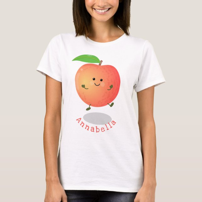 Cute happy peach yellow cartoon T-Shirt (Front)