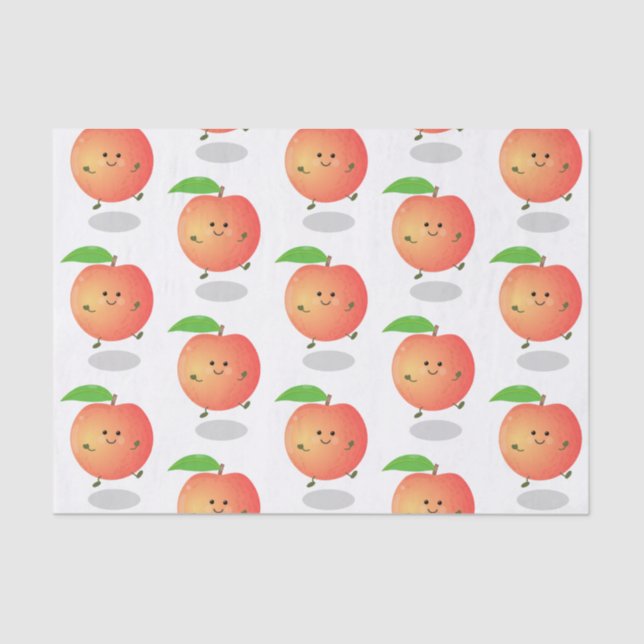 Cute happy peach yellow cartoon tissue paper (Front)