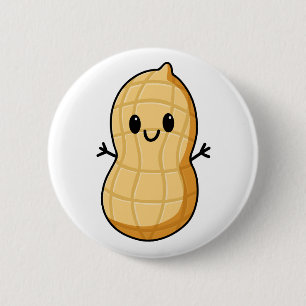 Cute Happy Peanut Drawing 6 Cm Round Badge