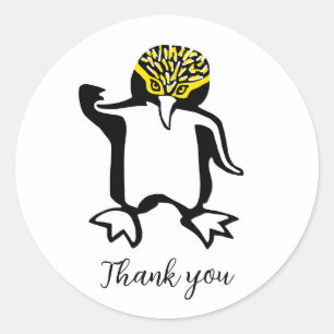 Cute Happy PENGUIN - Thank you -  Classic Round Sticker
