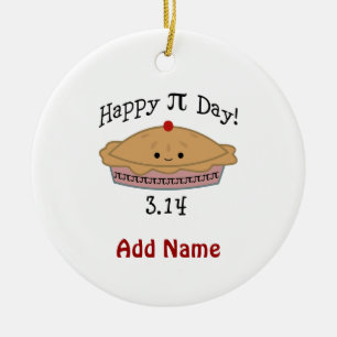 Cute Happy Pi Day! Ceramic Tree Decoration