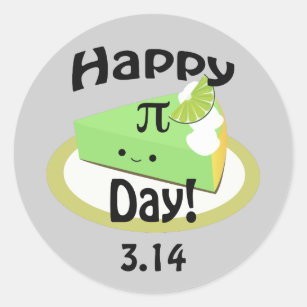 Cute Happy Pi Day Classic Round Sticker