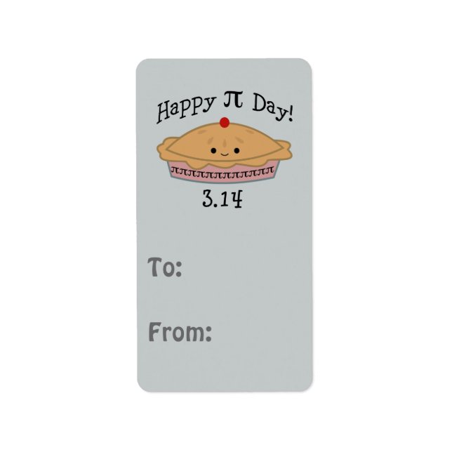Cute Happy Pi Day! Label (Front)