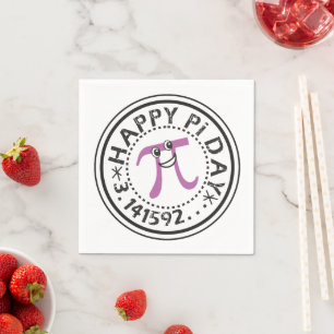 Cute Happy Pi Day Paper Napkins