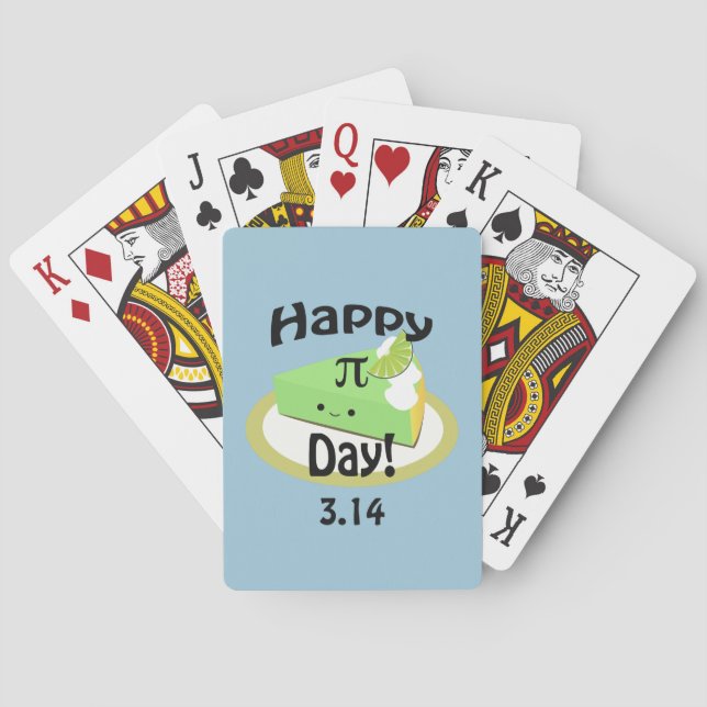 Cute Happy Pi Day Playing Cards (Back)