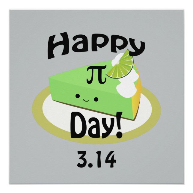 Cute Happy Pi Day Poster (Front)