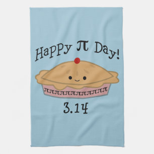 Cute Happy Pi Day! Tea Towel