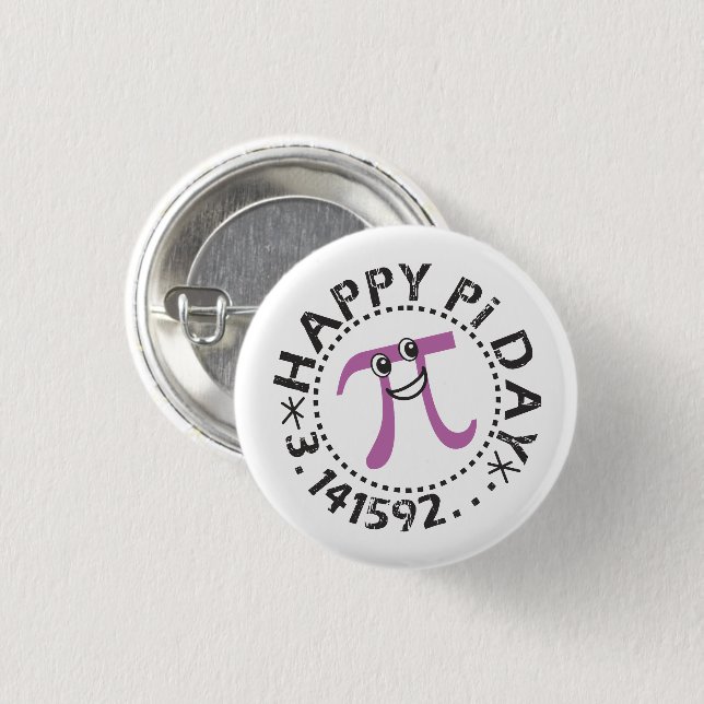 Cute Happy Pi Day © - Wearable Pi Day Gift 3 Cm Round Badge (Front & Back)