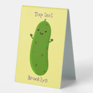 Cute happy pickle cartoon illustration
