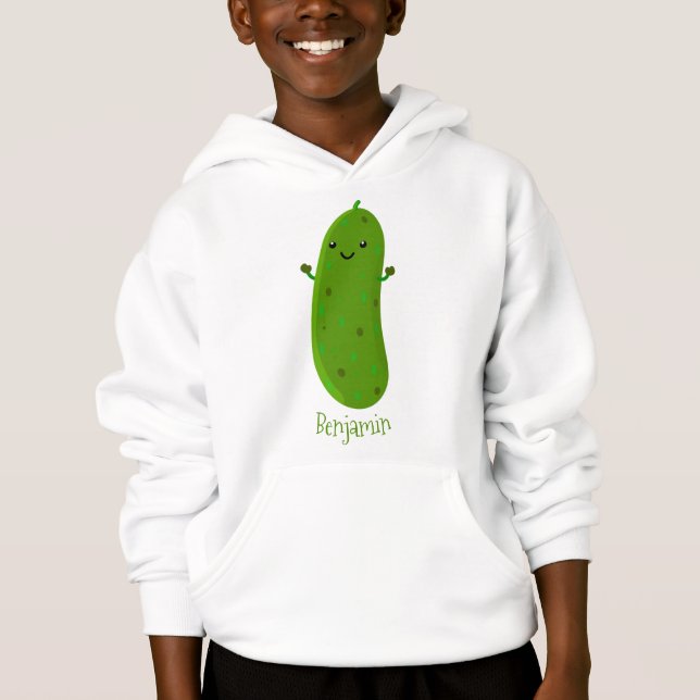 Cute happy pickle cartoon illustration (Front)