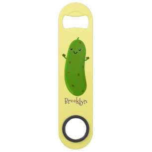 Cute happy pickle cartoon illustration
