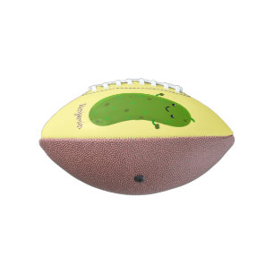 Cute happy pickle cartoon illustration american football