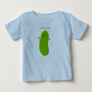 Cute happy pickle cartoon illustration baby T-Shirt