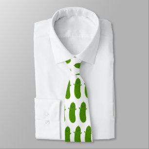 Cute happy pickle cartoon illustration tie