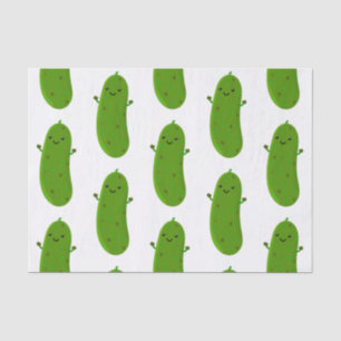 Cute happy pickle cartoon illustration tissue paper