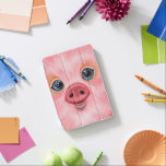 Cute Happy Pig iPad Cover<br><div class="desc">Cute Happy Pig iPad Cases Funny MIGNED Painting - Customisable</div>