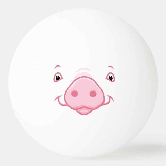 Cute Happy Pink Pig Face Ping Pong Ball (Front)