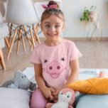 Cute Happy Pink Pig Face T-Shirt<br><div class="desc">Pink piggy face.</div>