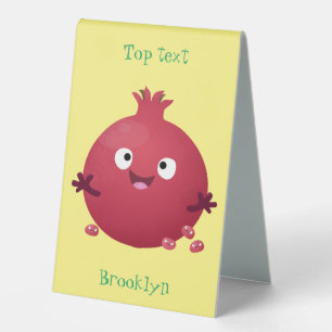 Cute happy pomegranate fruit cartoon