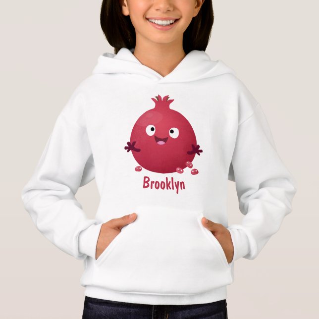 Cute happy pomegranate fruit cartoon (Front)