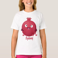 Cute happy pomegranate fruit cartoon