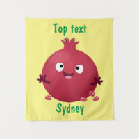 Cute happy pomegranate fruit cartoon