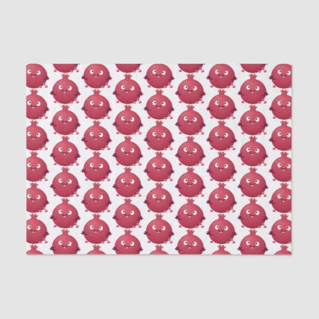 Cute happy pomegranate fruit cartoon tissue paper (Front)