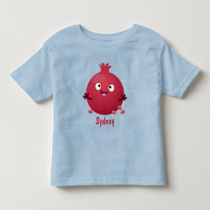 Cute happy pomegranate fruit cartoon toddler T-Shirt