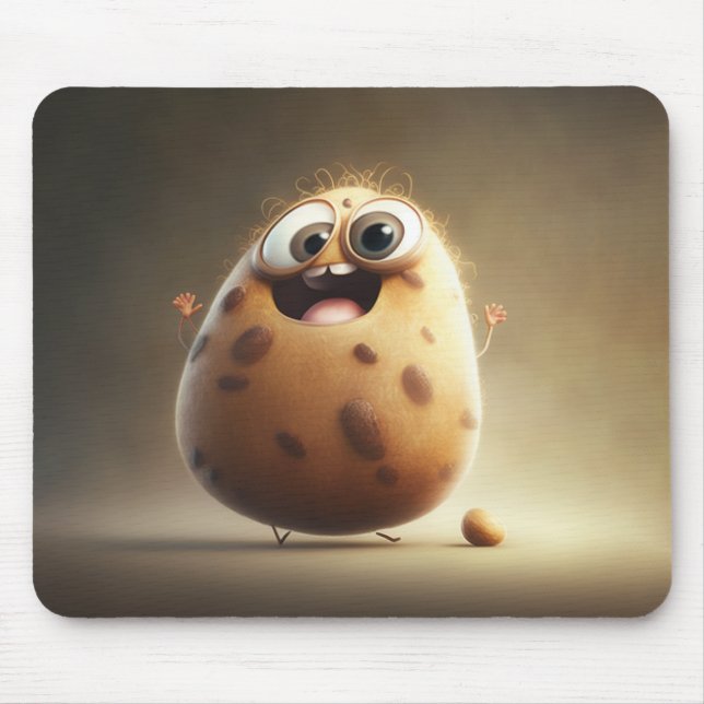 Cute Happy Potato happy cartoon illustration Mouse Mat (Front)