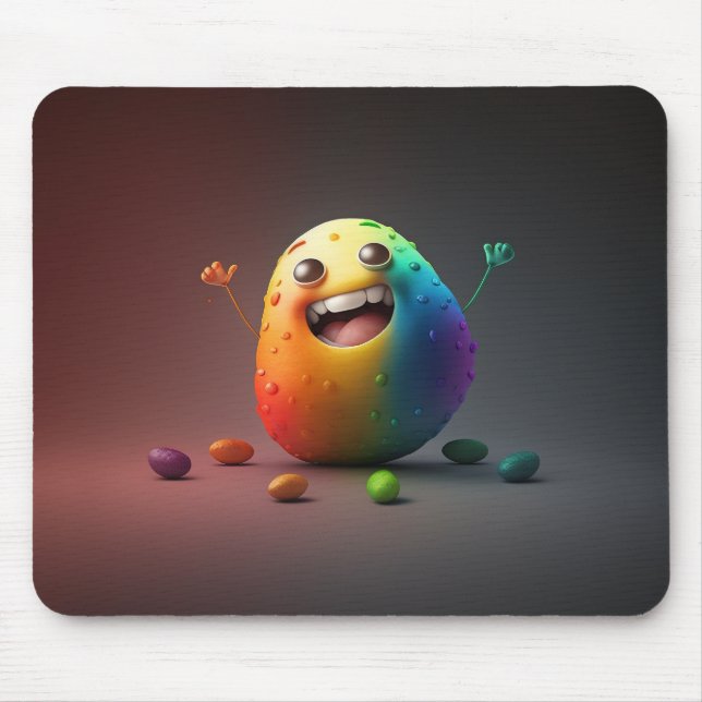 Cute Happy Potato happy cartoon illustration Mouse Mat (Front)