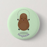 Cute happy potato jumping rope cartoon