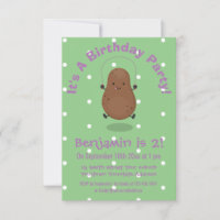 Cute happy potato jumping rope cartoon