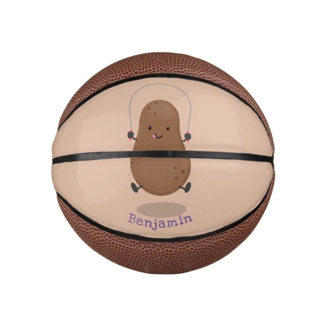 Cute happy potato jumping rope cartoon  mini basketball (Front)
