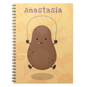 Cute happy potato jumping rope cartoon notebook