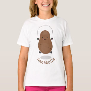 Cute happy potato jumping rope cartoon T-Shirt