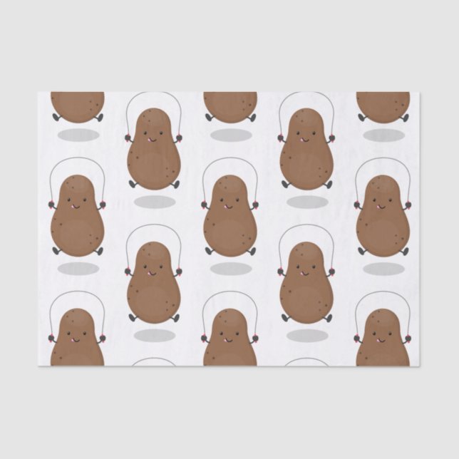 Cute happy potato jumping rope cartoon tissue paper (Front)