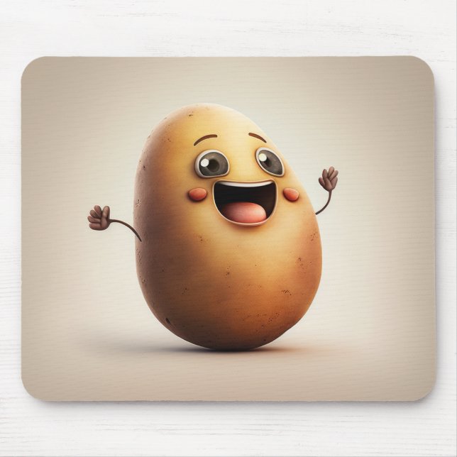 Cute Happy Potato Mouse Mat (Front)