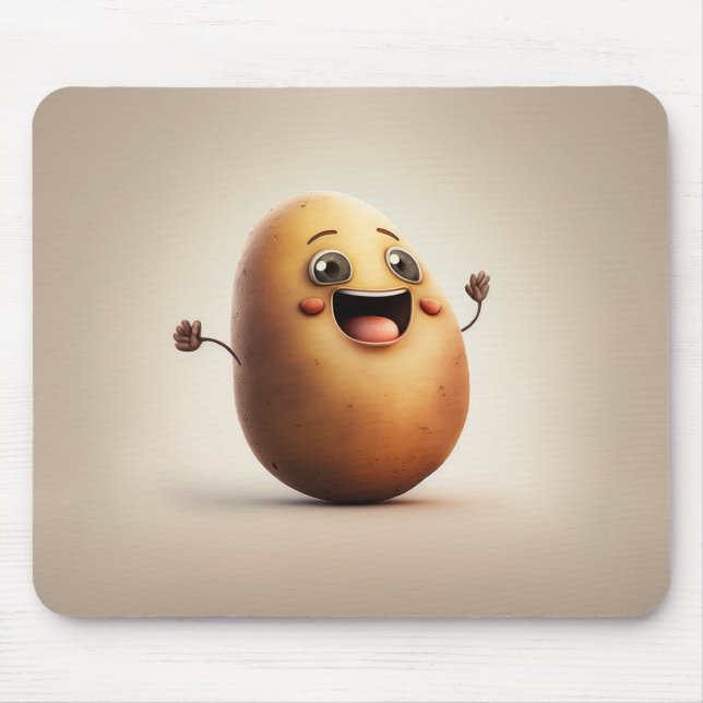 Cute Happy Potato Mouse Mat (Front)