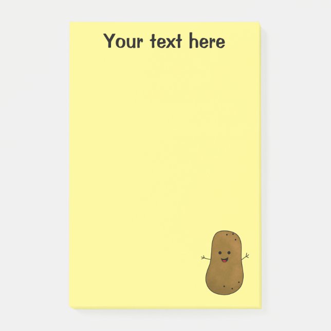 Cute Happy Potato Personalised Post-it Notes (Front)
