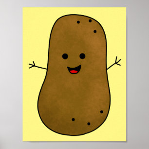 Cute Happy Potato Poster